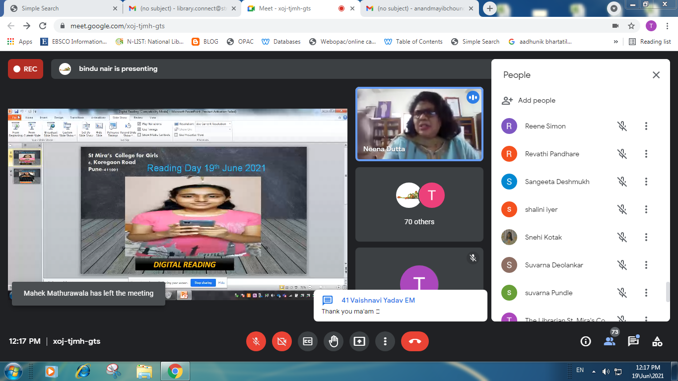 Digital Reading by the student